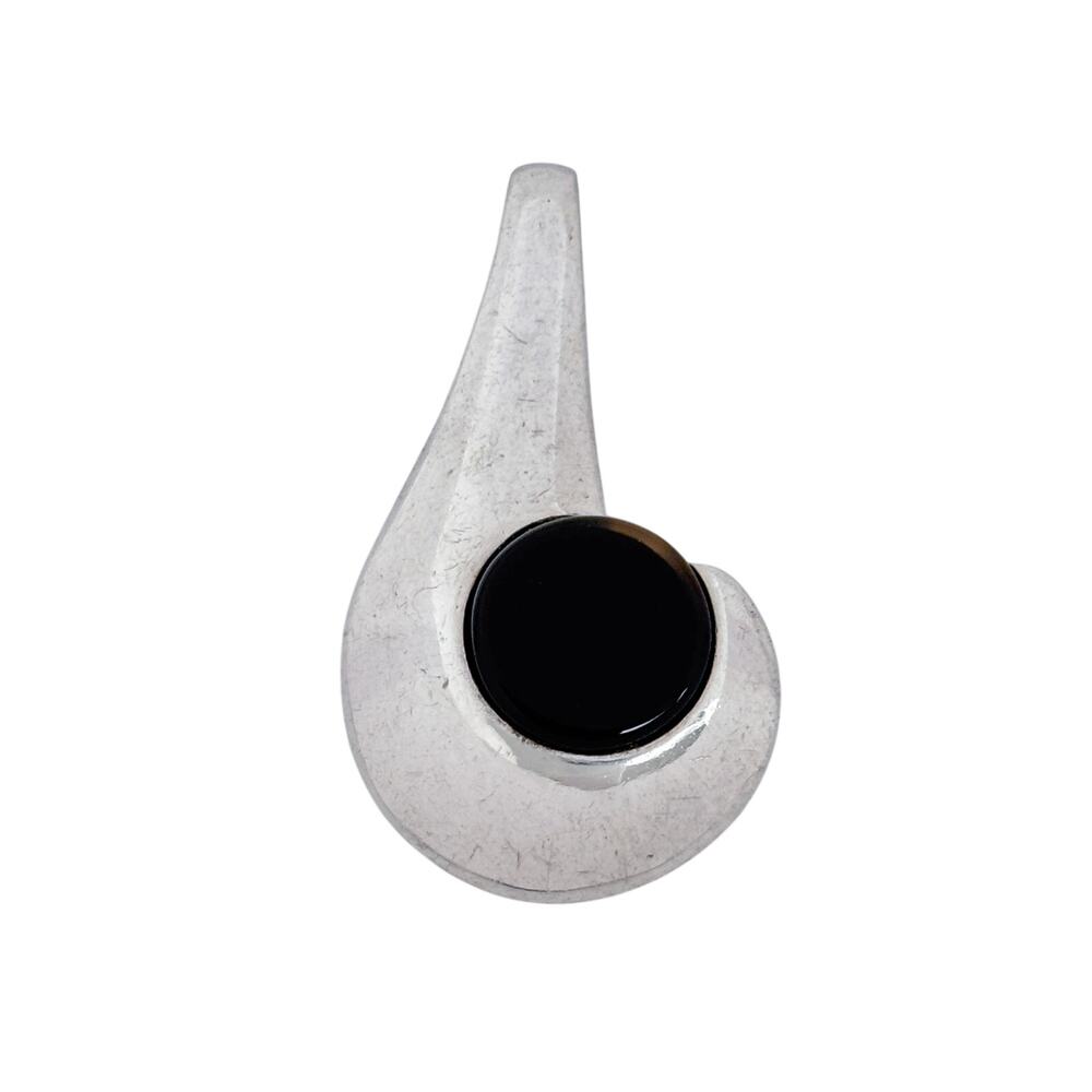 Vintage Sterling Silver 925 Black Onyx Teardrop Pendant